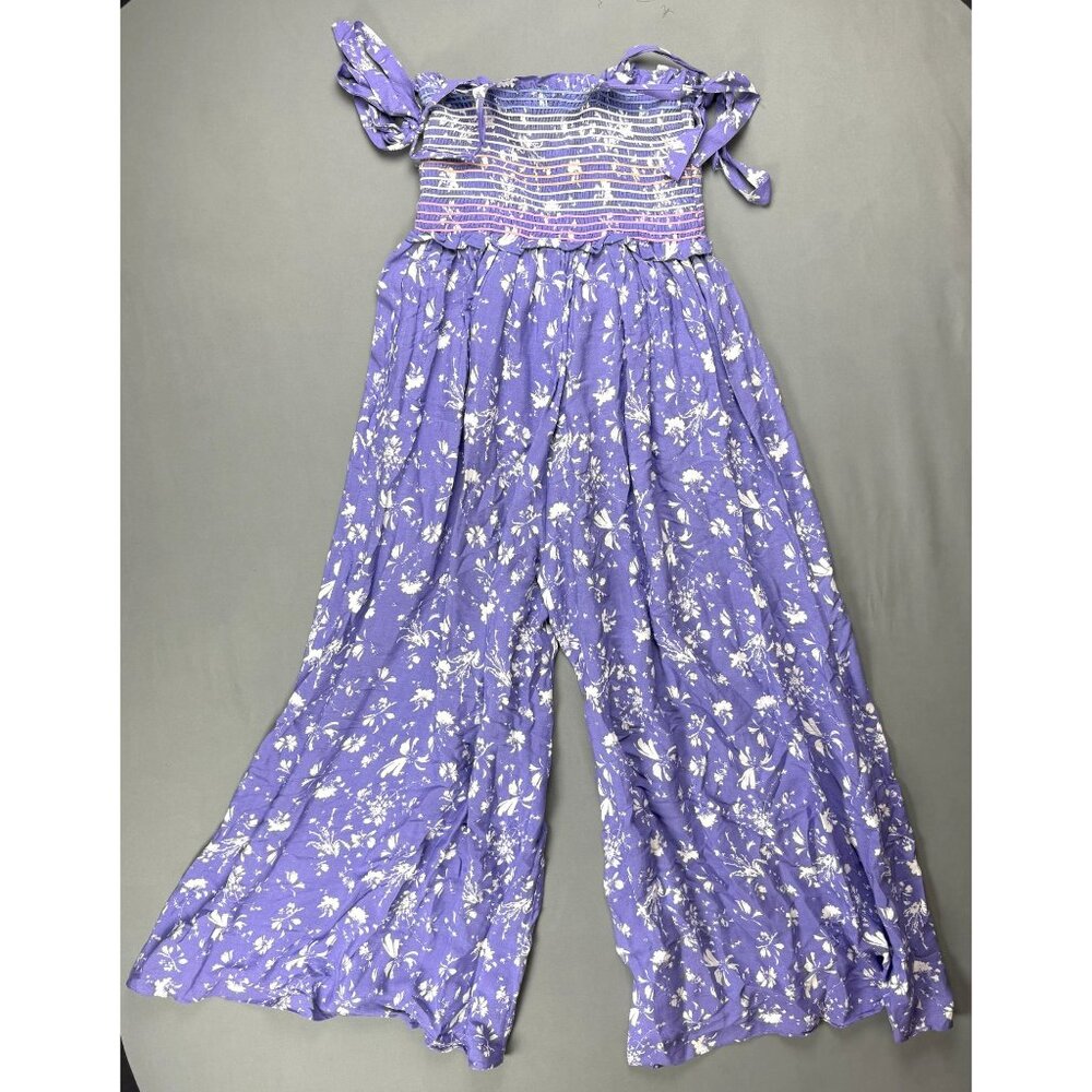 Free people Color My World Wide-Leg Jumpsuit XS Womans Lilac Purple Floral Print - Picture 6 of 8